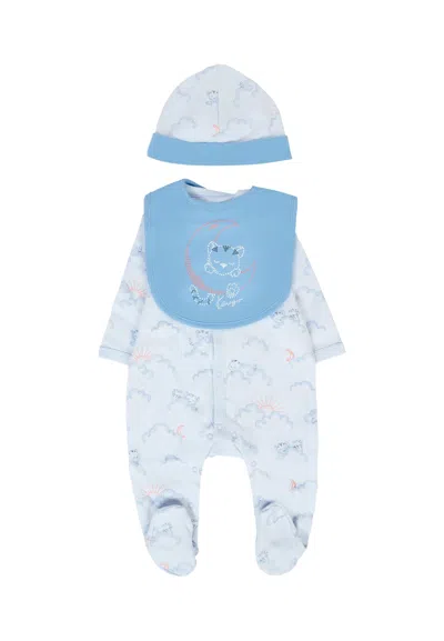 Kenzo Light Blue Babygrow For Baby Boy With Tiger