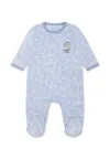 Kenzo Light Blue Babygrow For Baby Boy With Tiger Print In Light Blue