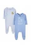 Kenzo Light Blue Babygrow Set For Baby Boy With Kotora In Blue