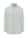 Kenzo Light Blue Relaxed Solid Shirt In Light Blue