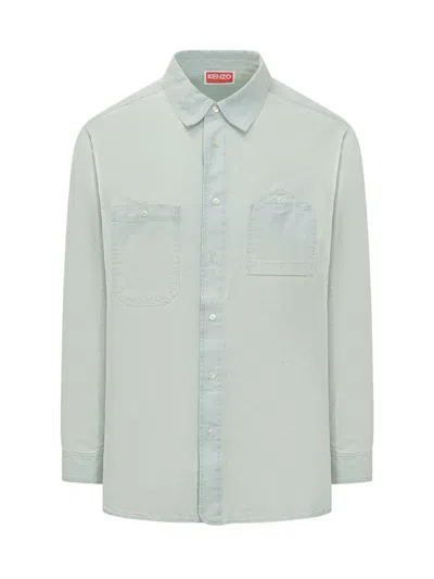 Kenzo Light Blue Relaxed Solid Shirt