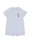 Kenzo Light Blue Romper For Baby Boy With Tiger In Light Blue