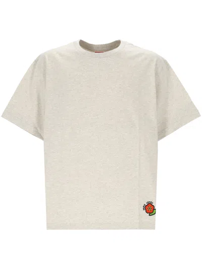 Kenzo Light Grey Embroidered Logo T Shirt