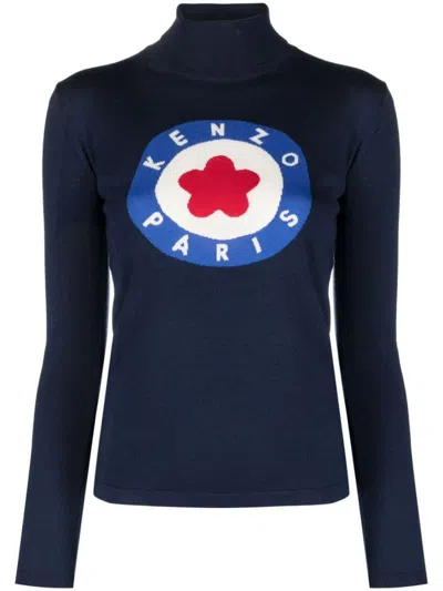Kenzo Light Turtleneck Jumper In Blue