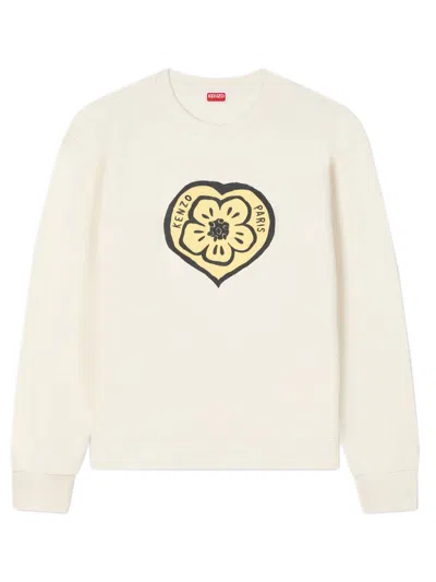 Kenzo Lightweight Embroidered Sweatshirt - Size M In White