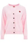 Kenzo Boke Flower Embroidered Buttoned Cardigan In Pink