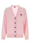 Kenzo Boke Flower Embroidered Buttoned Cardigan In Pink