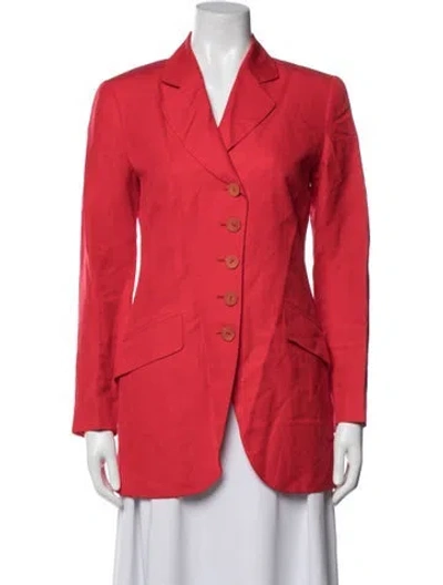 Pre-owned Kenzo Linen Blazer In Red