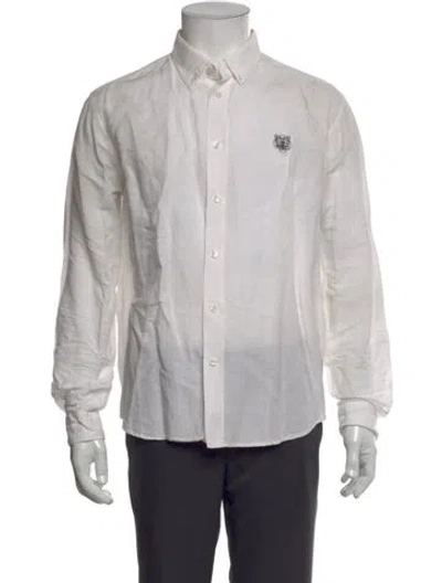 Pre-owned Kenzo Linen Long Sleeve Shirt In Gray