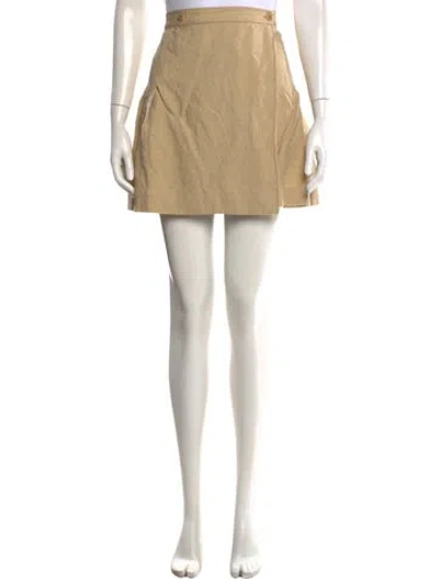 Pre-owned Kenzo Linen Mini Skirt In Neutrals