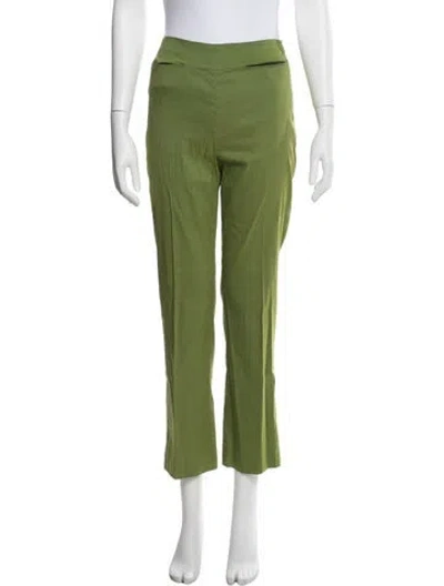 Pre-owned Kenzo Linen Straight Leg Pants In Green