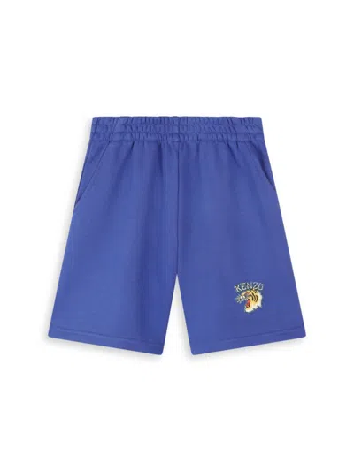Kenzo Little Boy's & Boy's Logo Bermuda Shorts In Slate Blue