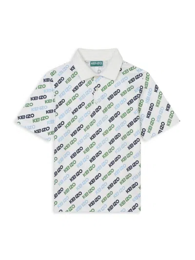 Kenzo Logo-print Organic Cotton Polo Shirt In Ivory