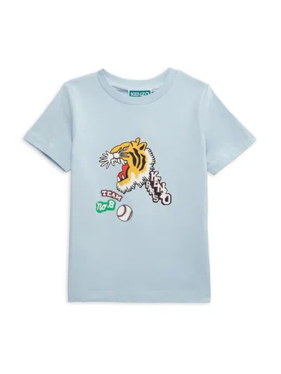Kenzo Kids' Little Boy's & Boy's Tiger Graphic T Shirt In Pale Blue