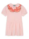 KENZO LITTLE GIRL'S & GIRL'S FLOWER PUFF-SLEEVE T-SHIRT DRESS