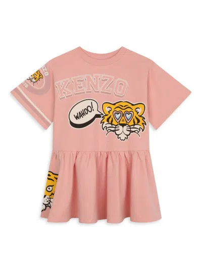 Kenzo Little Girl's & Girl's Graphic Cotton Dress In Nude
