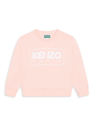 Kenzo Little Girl's & Girl's Logo Crewneck Sweatshirt In Veiled Pink