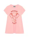 Kenzo Little Girl's & Girl's Logo Elephant T-shirt Dress In Veiled Pink