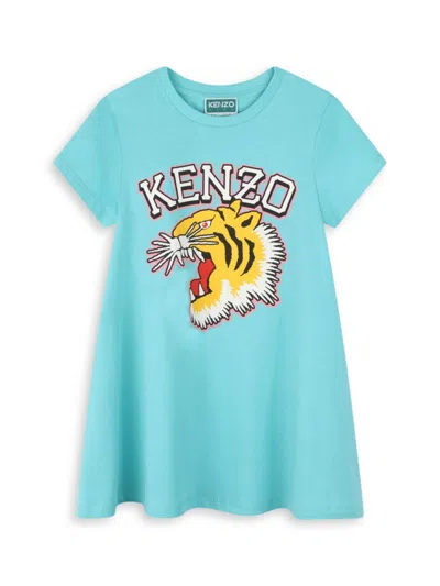 Kenzo Little Girl's & Girl's Logo T-shirt Dress In Turquoise