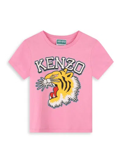 Kenzo Kids' Tiger-motif Cotton T-shirt In Apricot