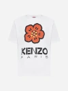 KENZO LOGO AND FLOWER COTTON T-SHIRT