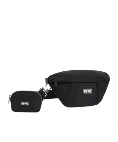 Kenzo Logo Patch Zipped Belt Bag In Black