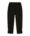 Kenzo Virgin Wool Cropped Pants In Black