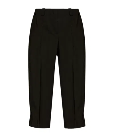 Kenzo Virgin Wool Cropped Pants In Black