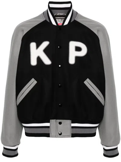 Kenzo Logo-appliqué Bomber Jacket In Black
