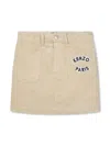 Kenzo Logo-appliqué Corduroy Skirt In Neutrals