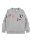 Kenzo Logo-appliqué Mélange-effect Sweatshirt In Grey