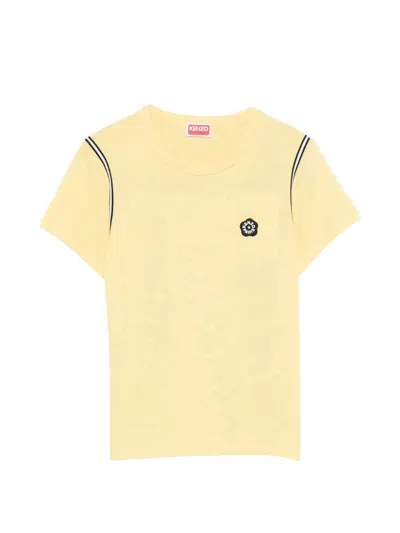 Kenzo Boke Flower 2 Crew Neck Piped T Shirt In Yellow