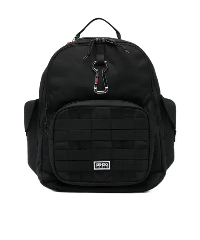 Kenzo Logo Backpack In Black