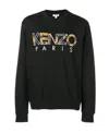 Kenzo Logo Cotton Pullover In Black