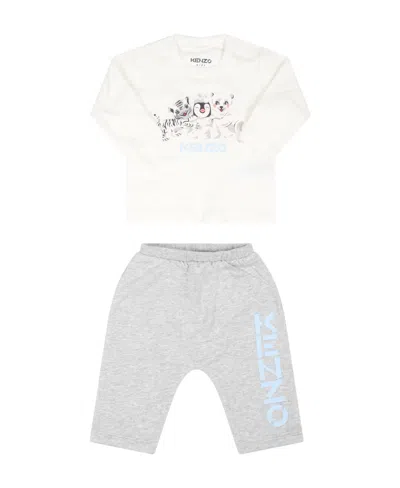 Kenzo Logo Cotton Suit In White