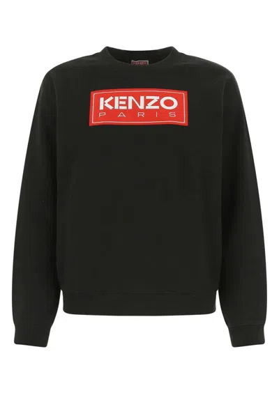 Kenzo Logo Cotton Sweatshirt In Black