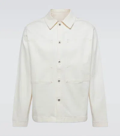 Kenzo Logo Denim Shirt In Bleached White