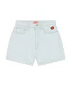 Kenzo Logo Denim Shorts In White