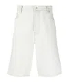 Kenzo White Denim Knee-length Bermuda Shorts In White