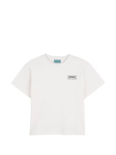 Kenzo Kids' Logo-detail Cotton T-shirt In White