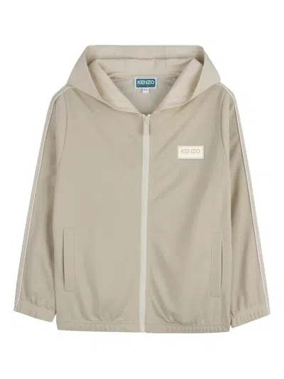 Kenzo Kids' Logo-detail Hoodie In Neutral