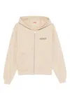 Kenzo Logo-detail Zip-up Hoodie In Neutral
