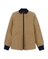 Kenzo Logo Down Jacket In Brown