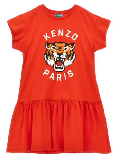 Kenzo Kids' Logo Dress In Red