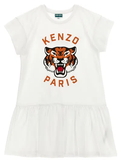 Kenzo Kids' Logo Dress In White
