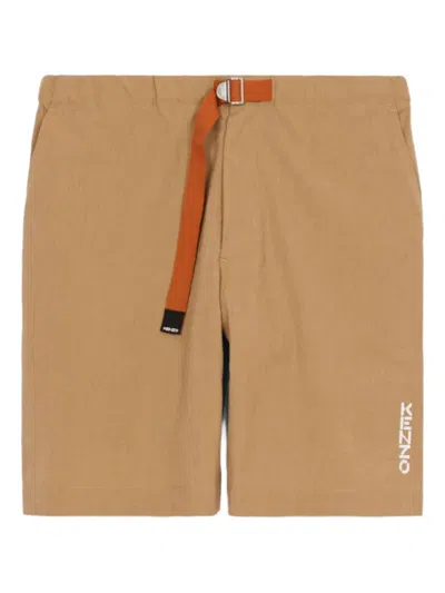 Kenzo Logo Elasticated-waistband Shorts In Neutral