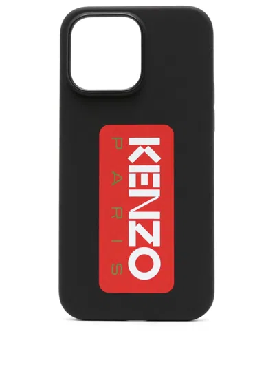 Kenzo Logo-embossed Iphone 14 Max Case In Black