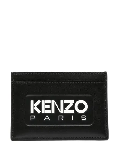 Kenzo Logo-embossed Leather Wallet In Black