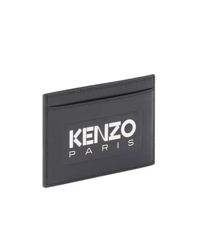Kenzo Logo-embossed Leather Wallet In Black