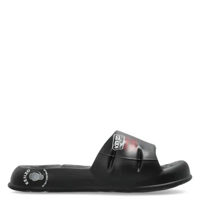 Kenzo Logo Embossed Splash Mules In Black